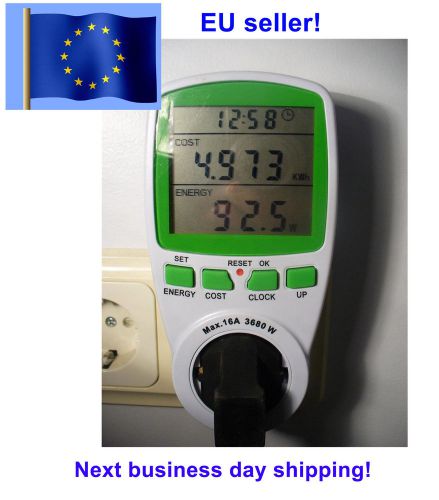 Energy Power Meter socket  Watt Voltage Volt buster  EU European plug LCD 220V