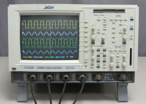 Lecroy lc334am 500 mhz 4-ch color digital oscilloscope - 18 opts, cover, manual for sale