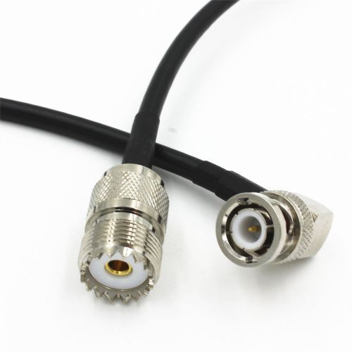 1 x UHF  female jack to BNC male plug right angle RG58 pigtail RF cable 50CM