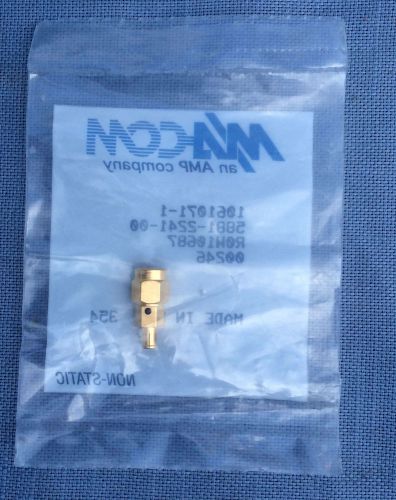 M/A-Com RF Coaxial Gold Connector MCX Plug -- SMA Plug 5881-2241-00 New