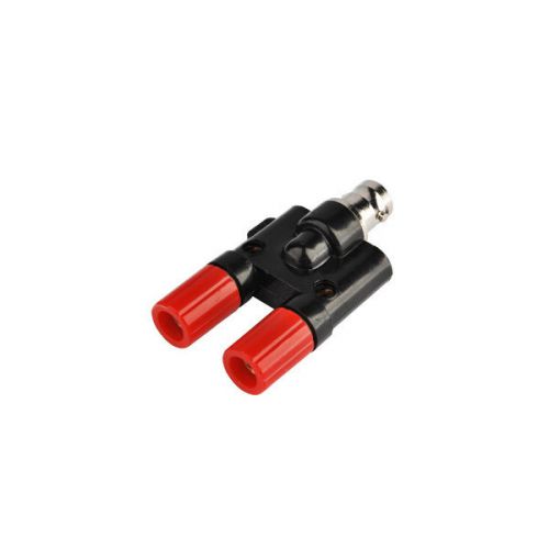 BNC female to two dual Banana female jack binding post connector adapter