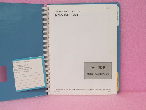 Tektronix Manual 109 Pulse Generator Instruction Manual w/schematic (12/70)