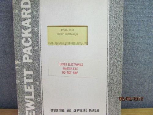 Agilent/HP 685A Sweep Oscillator Operating and service manual/schematics SN 1 up