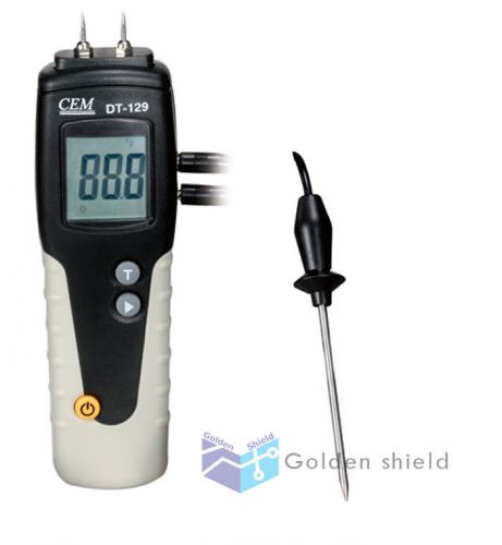 Cem dt-129 lcd display wood moisture meter wood temperature and humidity tester for sale