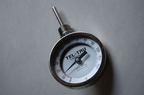 Tel-tru thermometer 0-120 celcius 1/2&#034; npt top mount 2&#034; probe bsf1-ffs-001 for sale