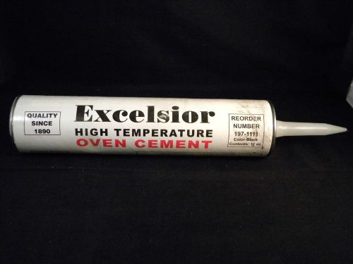 New 11oz Tube Excelsior High Temperature Oven Cement Repair Black 700 Degree