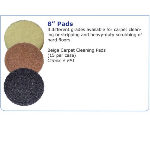 8&#034; CIMEX BEIGE PADS FOR CARPET SCRUBBING- FP1