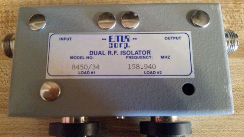 Emr corp dual r.f. isolator 8450/34, 158.940 for sale