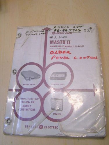 Motorola MASTR II Maintenance Manual LBI-4450D / DF-9031