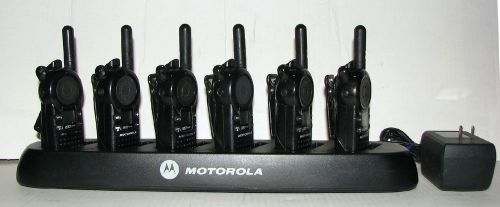 6 motorola cls1110 uhf 2-way radios with multi charger : excellent condition for sale