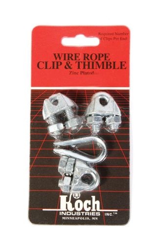 Koch Industries 143211 Wire Rope Clip and Thimble Pack with 3-Clips, 1/4-Inch,
