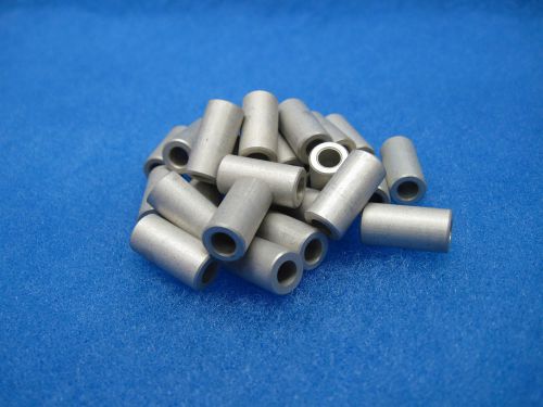 (25) aluminum round spacers: #8 (5/8&#034; long x 5/16&#034; od); hh smith/abbatron 9390j for sale