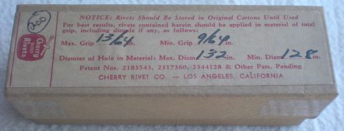 200 - Cherry CR113-4-6 Blind Rivets - NEW