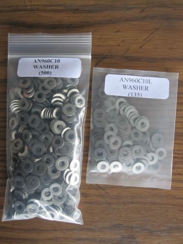 Stainless Steel Washer AN960C10 - 500 pcs. &amp; AN960C10L - 135 pcs. - Lot of 635