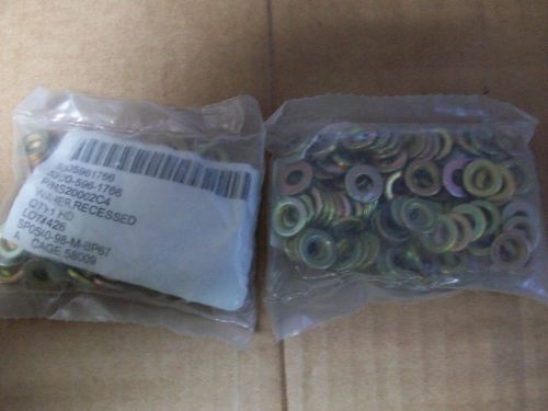 (200) 1/4&#034; SAE Recessed Flat Washers - Hardened Steel,Yellow Zinc Plated Grade 8