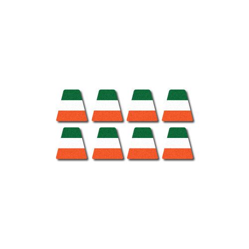 FIREFIGHTER HELMET TETS 8 PACK TETRAHEDRONS FIRE HELMET STICKER Irish Flag set