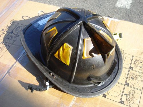 Cairns 1010 Helmet Black + Liner Firefighter Turnout Bunker Fire Gear ...H-235