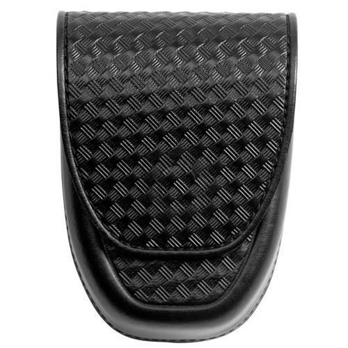 ASP 56132 Duty Cuff Case Black Leather Basketweave For Chain Hinged Or Rig