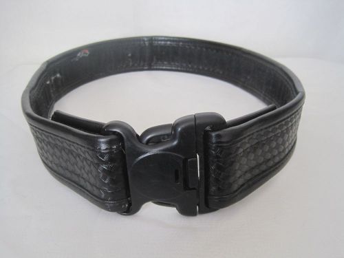 Uncle Mike&#039;s Black Leather Velcro Duty Belt Police Basketweave 36&#034; Waist