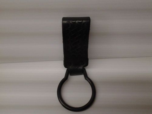 Black Flashlight Holder Ring Maglite D-Cell Leather Police/ Security Duty, Used
