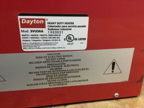 Dayton heavy duty heater for sale