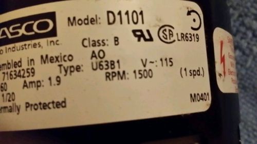 Fasco D1101 Evaporator Coil &amp; Refrigeration OEM Replacement Motor