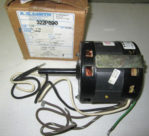 NEW A.O.Smith 322P890 Coleman 1468-212 Electric Blower Motor 1/4 HP 115 Volts