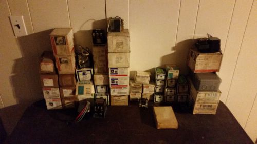Lot of 50 new misc. hvac parts, contactors, relays, transformers, timers for sale