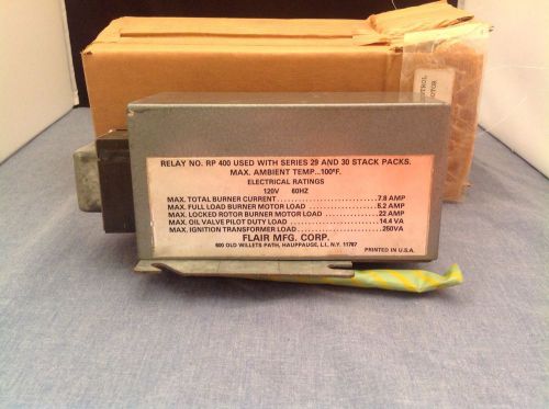 FLAIR Series 29 &amp; 30 Stack Pack CONTROL - Relay# RP 400, 120V, 60HZ - NEW O/S