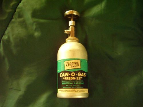Vintage Can O Gas Virginia Chemicals Freon 22 Refrigerant Aluminum Bottle Empty