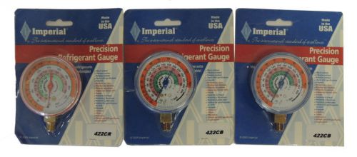 Lot 3 new imperial 422cb 422cr precision refrigerant gauge 2-1/2&#034; low/high side for sale