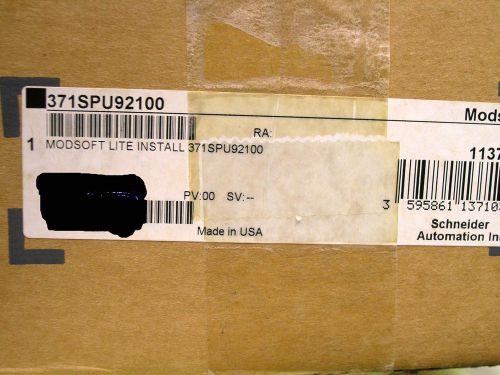 MODICON 371SPU92100 MODSOFT LITE PROGRAMMING SOFTWARE, NIB SEALED