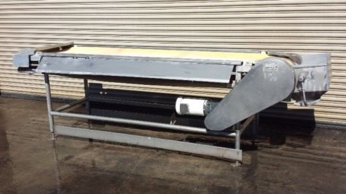 22&#034; W x 10&#039; Long SS Conveyor with White Food Belt &amp; Discharge Hopper
