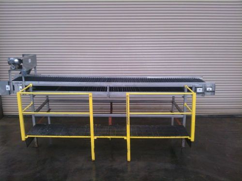 32” wide x 14’ long ss pack off conveyor with operator platform for sale