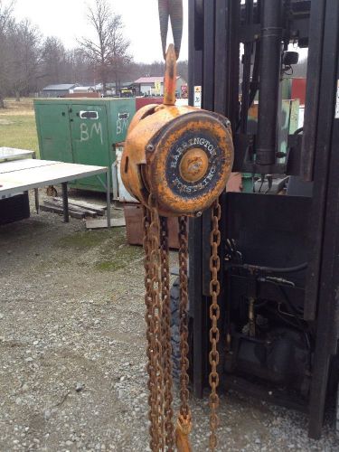 Harrington 1 ton hand manual chain fall hoist 20&#039; lift 2000 lb capacity for sale