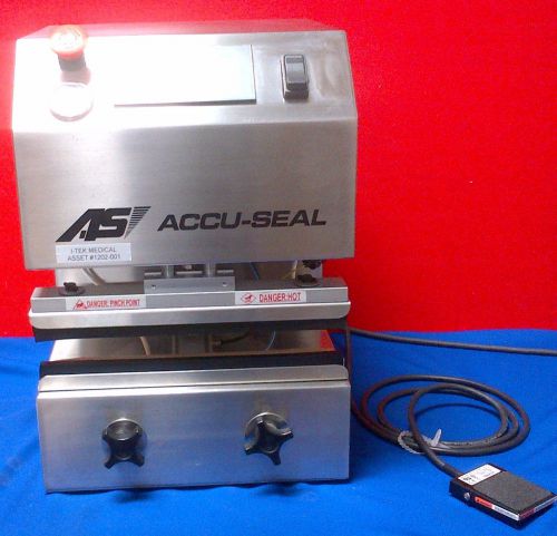 Accu-seal corp 8508b table top bag heat sealer vacuum &amp; back fill validateable for sale