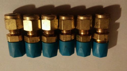 Lot of 6 Swagelok 1/4&#034; TUBE  x 3/8 NPT MALE Brass Fittings