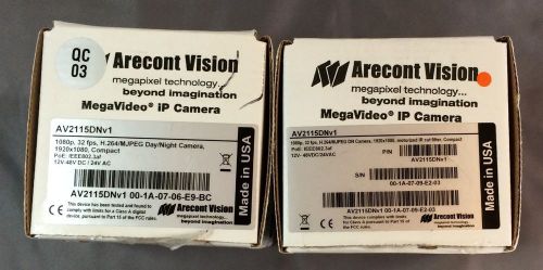 Niob lot of (2) arecont av2115dn megavideo compact day/night ip security cameras for sale
