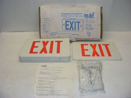 NEW  Mule LED Emergency Exit Lighting Fixture Sign Red Lettering 12 1/4 x 8 1/2