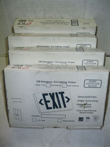 Lot of 4 LED Emergency Exit Lighting Fixture Signs  TCP 20785D Lights New