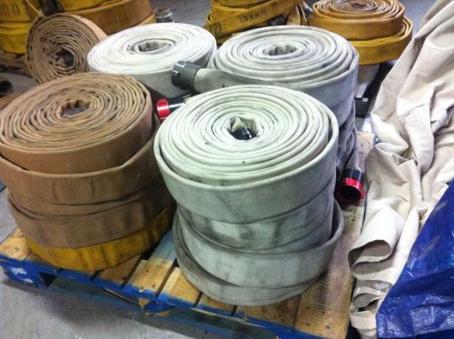 (16) 2-1/2&#034; x 50&#039; attack fire hoses, Double Jacket, Rubber Lined, NH couplings