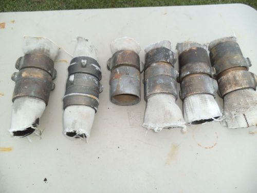 Lot of 6-- vintage brass fire hose connectors ends  2 1/2&#034; 2.5&#034; *patina for sale