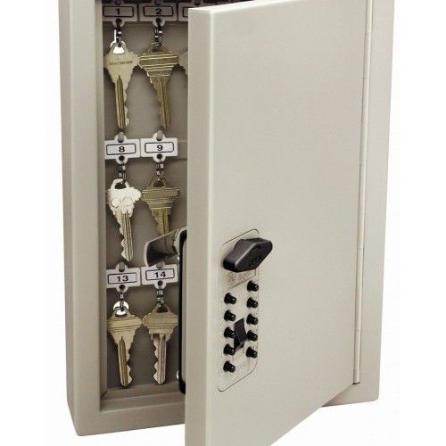 Key Safe Wall Storage Cabinet 30 Car Keys Safety Steel Locking Security Lock Box
