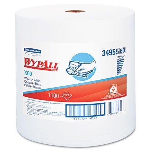 Kimberly-clark 34955 wypall* x60 wipers,jumbo roll, 12 1/2 x 13 2/5, 1100/sheets for sale