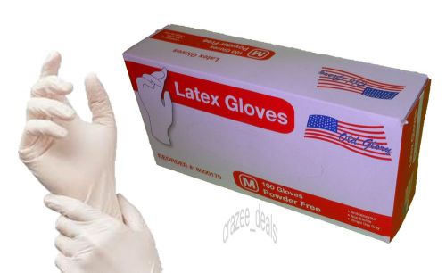 100 Count Latex Disposable Gloves Powder Free (Non Latex Nitrile Exam) Size:MED