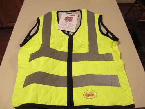 WOMENS LG Cool Medics Yellow Hi Vis Class 2 Safety Cooling Vest Evaporative ANSI