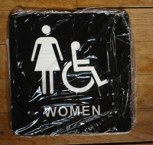 WOMEN &amp; HANDICAP REST ROOM Sign - Raised Letters &amp; Braille - 7.5 x 7.5 in