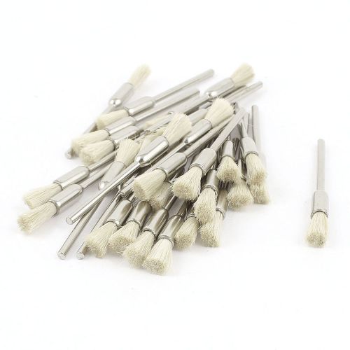 2.3mm 2/32&#034; Shank White Bristle Pen Shape Brushes Polishing Tool 30 Pieces