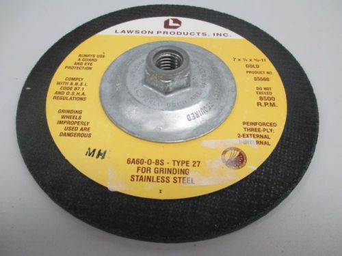 New lawson 85560 6a60-o-bs-type27 3-ply grinding wheel 7x1/4x5/8-11  d244817 for sale