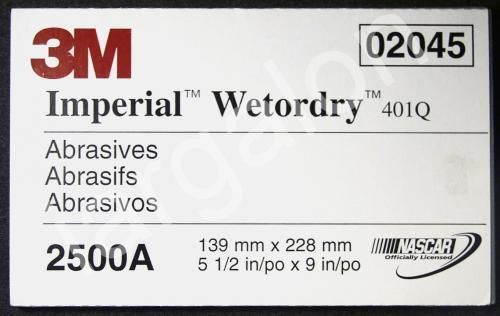 3m imperial wetordry 401q 2500 sandpaper  5-1/2&#034; x 9&#034; 02045 (1 sheet) new for sale